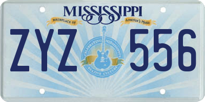 MS license plate ZYZ556