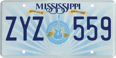 MS license plate ZYZ559