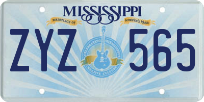 MS license plate ZYZ565