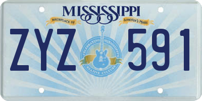 MS license plate ZYZ591