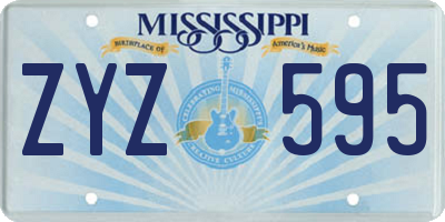 MS license plate ZYZ595