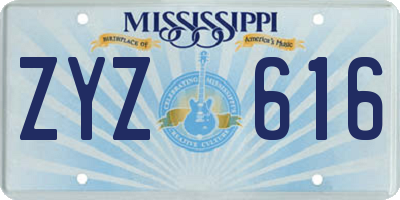 MS license plate ZYZ616