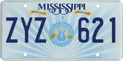 MS license plate ZYZ621