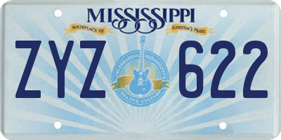 MS license plate ZYZ622