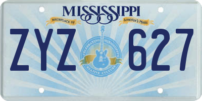 MS license plate ZYZ627
