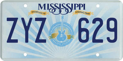 MS license plate ZYZ629