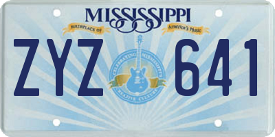 MS license plate ZYZ641