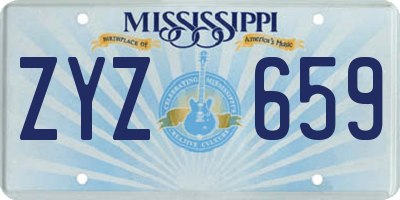 MS license plate ZYZ659