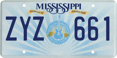 MS license plate ZYZ661
