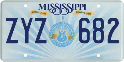 MS license plate ZYZ682