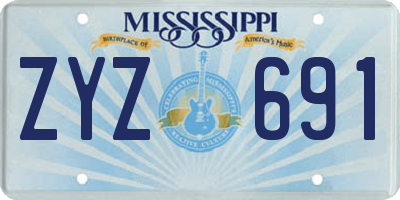 MS license plate ZYZ691