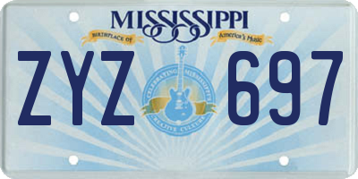 MS license plate ZYZ697