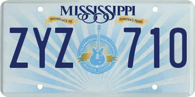 MS license plate ZYZ710