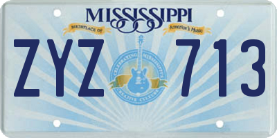 MS license plate ZYZ713