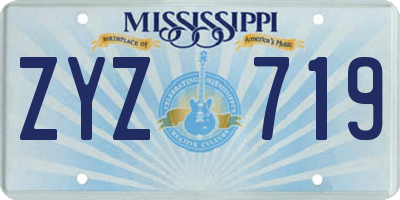 MS license plate ZYZ719