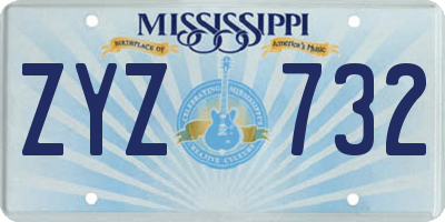 MS license plate ZYZ732