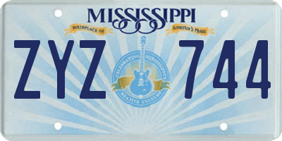 MS license plate ZYZ744