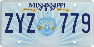MS license plate ZYZ779