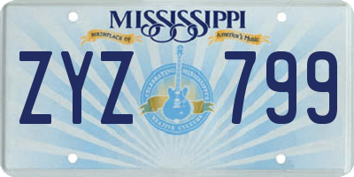 MS license plate ZYZ799