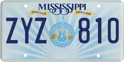 MS license plate ZYZ810