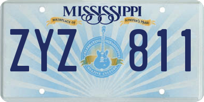MS license plate ZYZ811