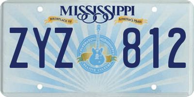 MS license plate ZYZ812