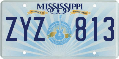 MS license plate ZYZ813
