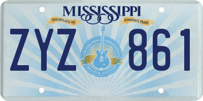 MS license plate ZYZ861