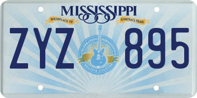 MS license plate ZYZ895