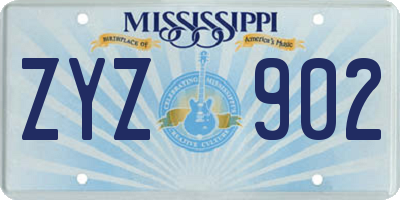 MS license plate ZYZ902