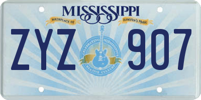 MS license plate ZYZ907