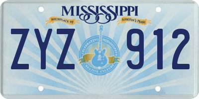 MS license plate ZYZ912