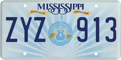 MS license plate ZYZ913