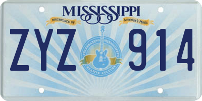 MS license plate ZYZ914