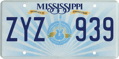 MS license plate ZYZ939