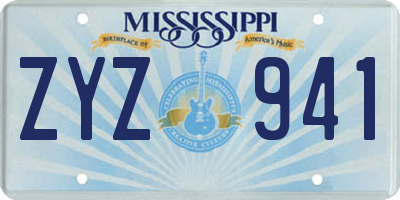 MS license plate ZYZ941