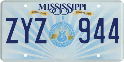 MS license plate ZYZ944