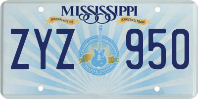 MS license plate ZYZ950