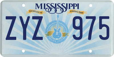 MS license plate ZYZ975