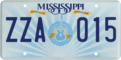 MS license plate ZZA015