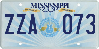 MS license plate ZZA073