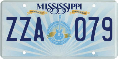 MS license plate ZZA079
