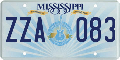MS license plate ZZA083
