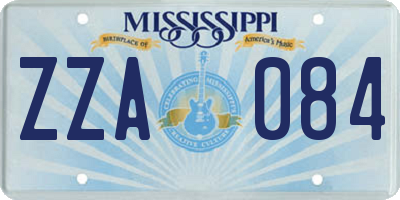 MS license plate ZZA084