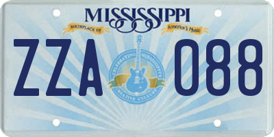 MS license plate ZZA088