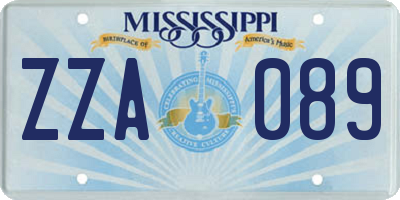 MS license plate ZZA089