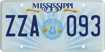 MS license plate ZZA093