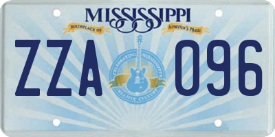 MS license plate ZZA096