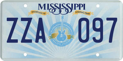 MS license plate ZZA097