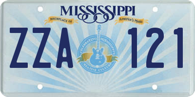 MS license plate ZZA121